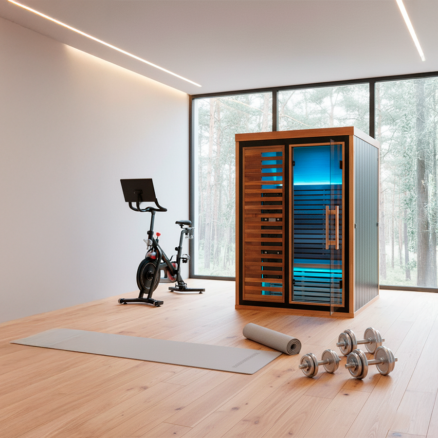 Peak Saunas Fuji 2-Person Full Spectrum Infrared Sauna with Built-In XL Medical-Grade Red Light Therapy & Smart WiFi App Control