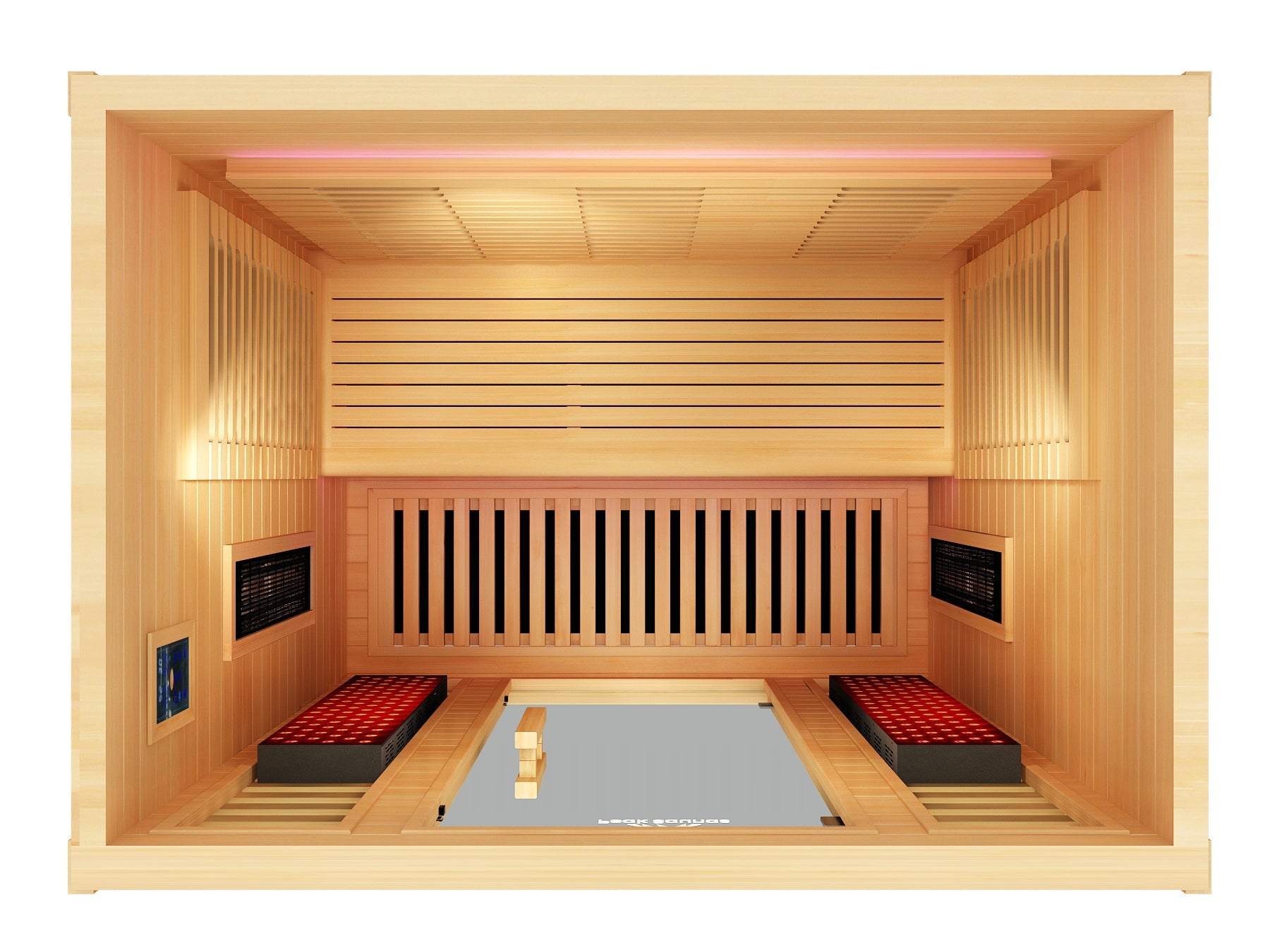 Peak Saunas Denali 3-Person Full Spectrum Infrared Sauna with Built-In XL Medical-Grade Red Light Therapy & Smart WiFi App Control