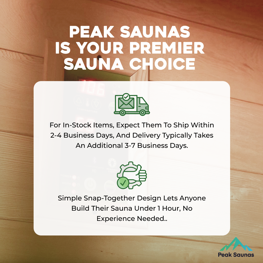 Peak Saunas Denali 3-Person Full Spectrum Infrared Sauna with Built-In XL Medical-Grade Red Light Therapy & Smart WiFi App Control